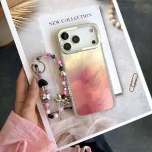 قاب گوشی فول نگین سرخابی