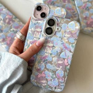 قاب گل آبی و گربه پاپیونی